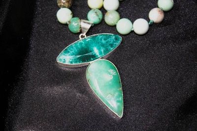 Alternate image for Australian Chrysoprase and Green Opal Statement Necklace