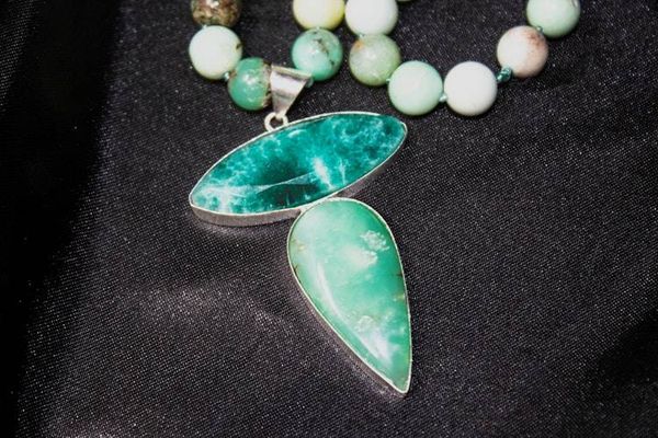 Alternate image for Australian Chrysoprase and Green Opal Statement Necklace