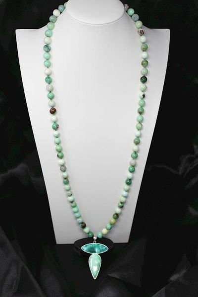 Alternate image for Australian Chrysoprase and Green Opal Statement Necklace