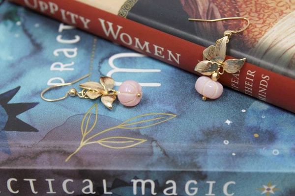 Alternate image for Floral Pink Peruvian Opal Earrings