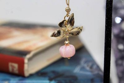 Alternate image for Floral Pink Peruvian Opal Earrings