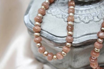 Alternate image for Peach Moonstone and Blush Freshwater Pearl Necklace