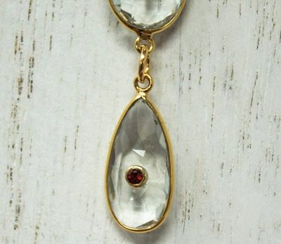 Alternate image for Faceted Garnet and Prasiolite Inlayed Necklace