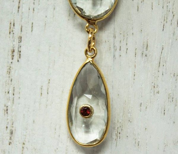 Alternate image for Faceted Garnet and Prasiolite Inlayed Necklace