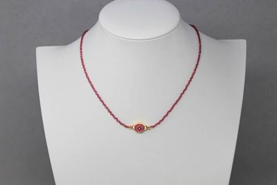 Alternate image for Pink Tourmaline Enamel Northern Star Necklace