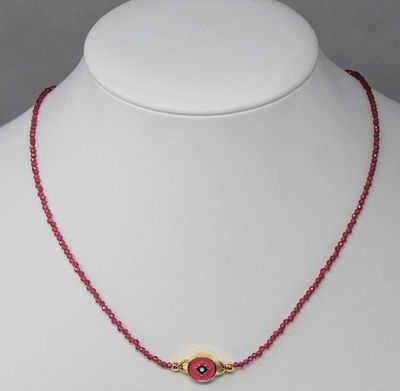 Alternate image for Pink Tourmaline Enamel Northern Star Necklace