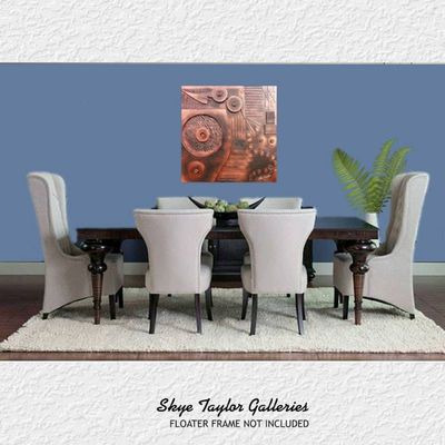 Alternate image for Copperline No. 2 – 30 x 30 x 4 Extra Deep Metallic Copper Steampunk 3D Wall Sculpture by Skye Taylor