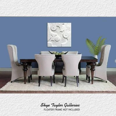 Alternate image for Tesla in White – 30 x 30 x 4 Extra Deep 3D Dimensional Textured Wall Sculpture by Skye Taylor