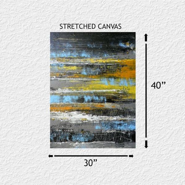 Alternate image for A Day In Yellow – Large Original 30 x 40 Vertical Textured Abstract Painting by Skye Taylor