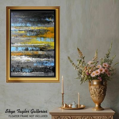 Alternate image for A Day In Yellow – Large Original 30 x 40 Vertical Textured Abstract Painting by Skye Taylor