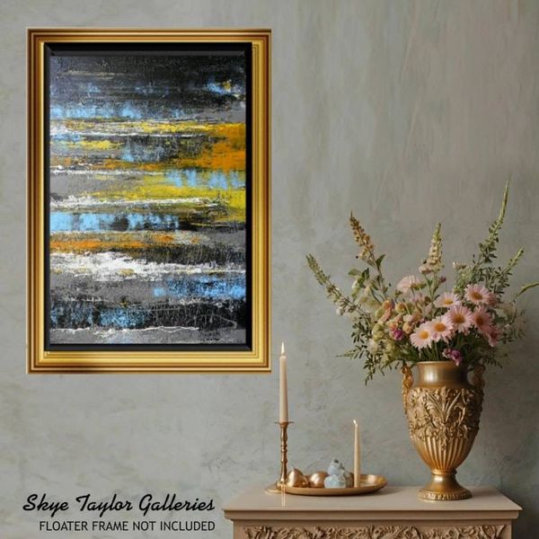 Alternate image for A Day In Yellow – Large Original 30 x 40 Vertical Textured Abstract Painting by Skye Taylor