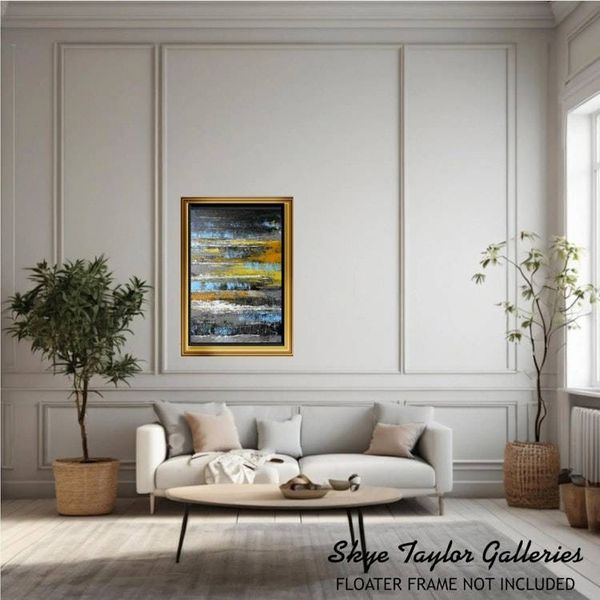 Alternate image for A Day In Yellow – Large Original 30 x 40 Vertical Textured Abstract Painting by Skye Taylor