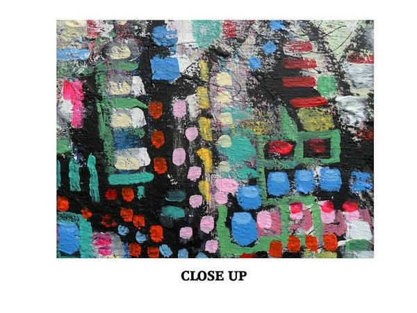 Alternate image for City Lights Mosaic – Original 40 x 30 Colorful Urban Abstract Canvas Painting - Skye Taylor