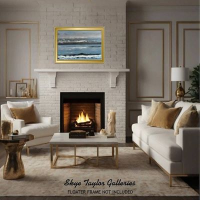 Alternate image for Paradise In The Mind – Original 36 x 24 Atmospheric Blue Seascape Abstract Canvas Painting by Skye Taylor