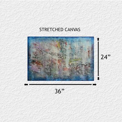 Alternate image for Xanadu – Original 36 x 24 Heavily Textured Blue Abstract Canvas Painting by Skye Taylor