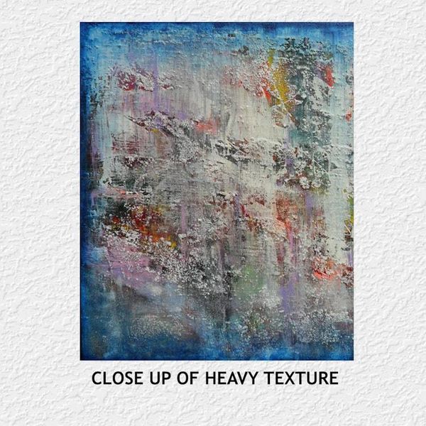 Alternate image for Xanadu – Original 36 x 24 Heavily Textured Blue Abstract Canvas Painting by Skye Taylor