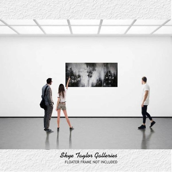 Alternate image for Huge Original Abstract Painting - Black and White - 70 x 35 - Unstretched - Skye Taylor