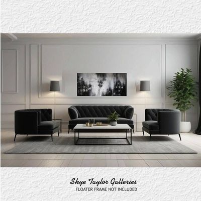Alternate image for Huge Original Abstract Painting - Black and White - 70 x 35 - Unstretched - Skye Taylor