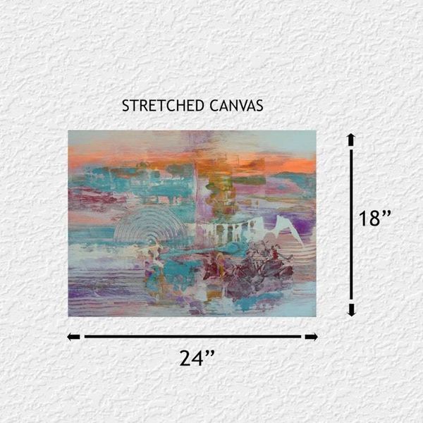 Alternate image for Early Sunday Morning – Original 24 x 18 Squeegee Abstract Landscape Canvas Painting by Skye Taylor (Gerhard Richter Style)