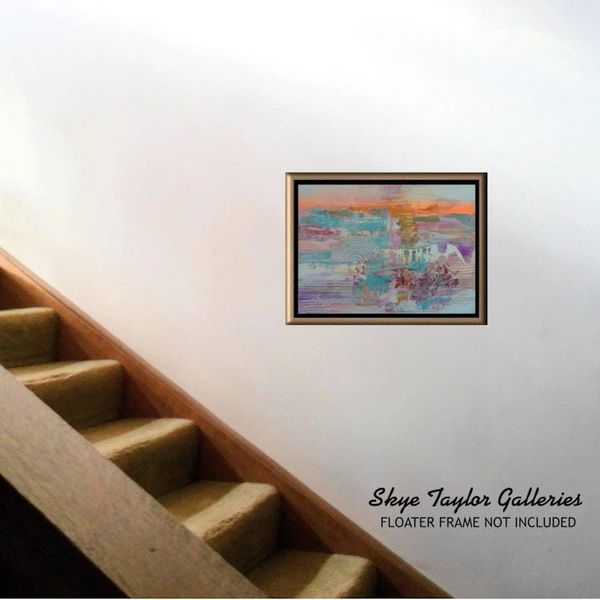 Alternate image for Early Sunday Morning – Original 24 x 18 Squeegee Abstract Landscape Canvas Painting by Skye Taylor (Gerhard Richter Style)