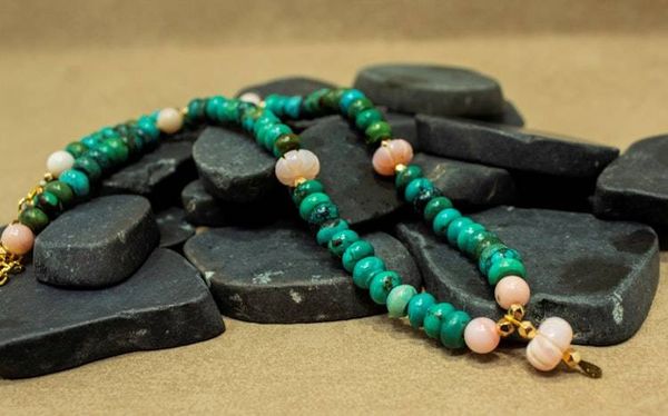 Alternate image for Hubei Turquoise and Peruvian Pink Opal Necklace