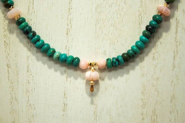 Alternate image for Hubei Turquoise and Peruvian Pink Opal Necklace