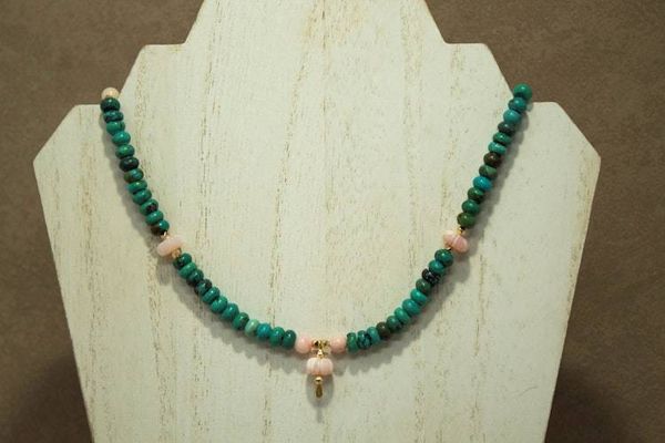 Alternate image for Hubei Turquoise and Peruvian Pink Opal Necklace