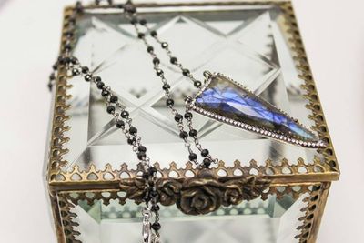 Alternate image for Black Spinel and Labradorite Statement Necklace