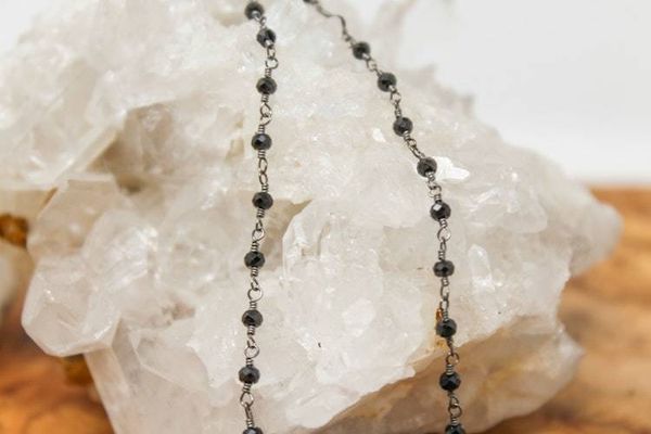 Alternate image for Black Spinel and Labradorite Statement Necklace