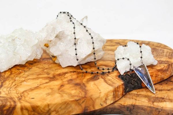 Alternate image for Black Spinel and Labradorite Statement Necklace