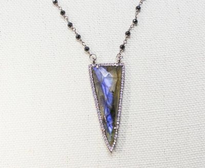 Alternate image for Black Spinel and Labradorite Statement Necklace