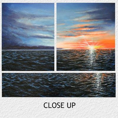 Alternate image for Tranquility – Original 48 x 24 Ocean Sunset Seascape Canvas Painting by Skye Taylor