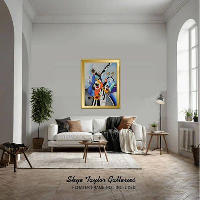 Alternate image for The Band Unplugged No. 4 – Original 30 x 40 Picasso-Style Synthetic Cubism Music Canvas Painting by Skye Taylor