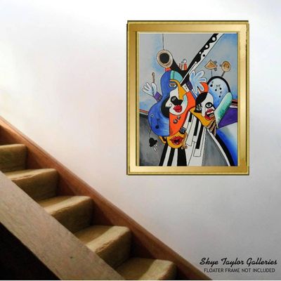 Alternate image for The Band Unplugged No. 4 – Original 30 x 40 Picasso-Style Synthetic Cubism Music Canvas Painting by Skye Taylor