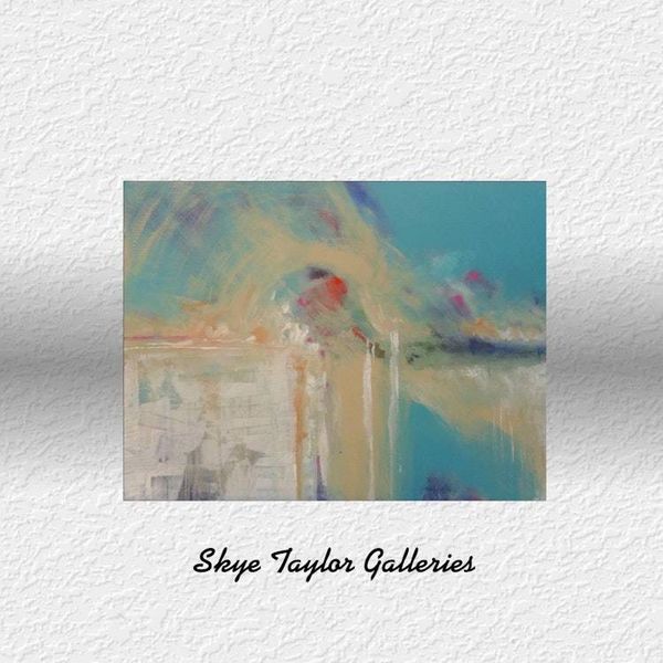 Alternate image for Utah Sun – Original 40 x 30 Turquoise & Desert Gold Southwestern Abstract Canvas Painting by Skye Taylor