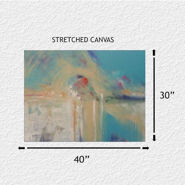 Alternate image for Utah Sun – Original 40 x 30 Turquoise & Desert Gold Southwestern Abstract Canvas Painting by Skye Taylor