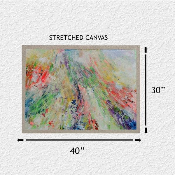 Alternate image for Dimensions – Original 40 x 30 Radiant Pastel & Prism Abstract Canvas Painting by Skye Taylor