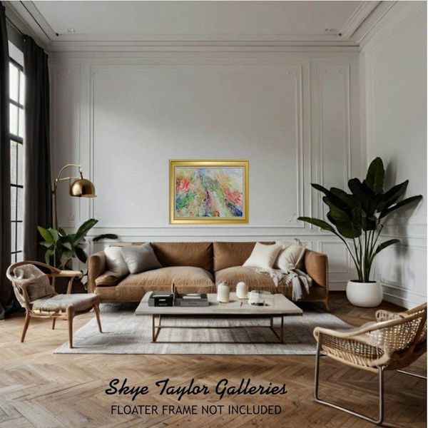 Alternate image for Dimensions – Original 40 x 30 Radiant Pastel & Prism Abstract Canvas Painting by Skye Taylor