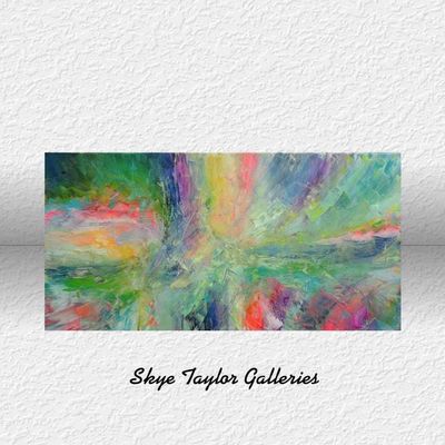 Alternate image for Celebrate Your Life – Original 48 x 24 Vibrant Multi-Color Palette Knife Abstract Canvas Painting by Skye Taylor