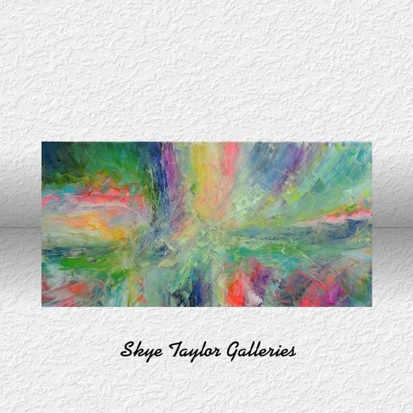 Alternate image for Celebrate Your Life – Original 48 x 24 Vibrant Multi-Color Palette Knife Abstract Canvas Painting by Skye Taylor