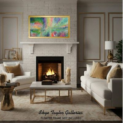 Alternate image for Celebrate Your Life – Original 48 x 24 Vibrant Multi-Color Palette Knife Abstract Canvas Painting by Skye Taylor