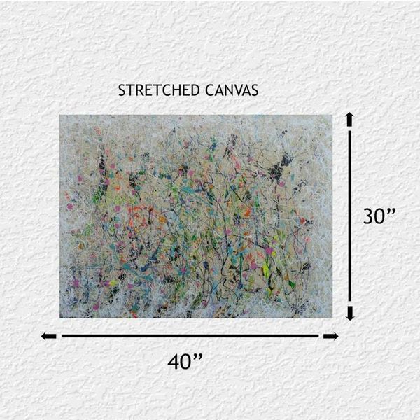 Alternate image for Vacarro – Original 40 x 30 Jackson Pollock Style Abstract Drip & Action Painting by Skye Taylor