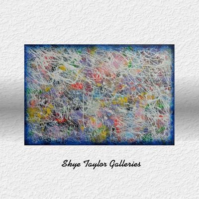 Alternate image for Party at Warhols – Original 36 x 24 Jackson Pollock Style Pop Abstract Drip & Action Painting by Skye Taylor