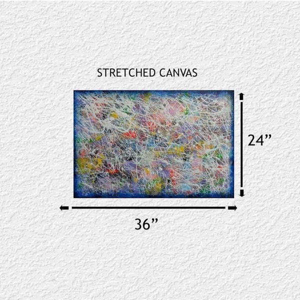 Alternate image for Party at Warhols – Original 36 x 24 Jackson Pollock Style Pop Abstract Drip & Action Painting by Skye Taylor