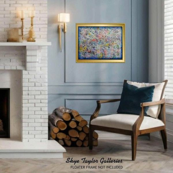 Alternate image for Party at Warhols – Original 36 x 24 Jackson Pollock Style Pop Abstract Drip & Action Painting by Skye Taylor