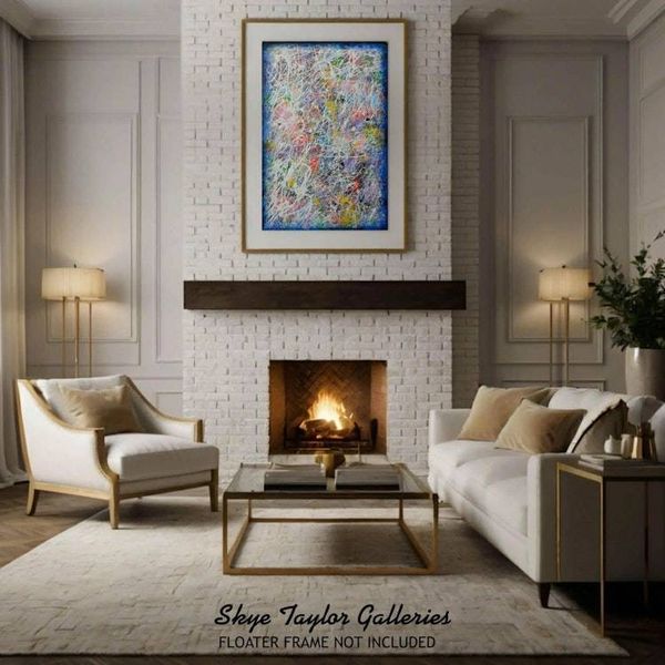 Alternate image for Party at Warhols – Original 36 x 24 Jackson Pollock Style Pop Abstract Drip & Action Painting by Skye Taylor