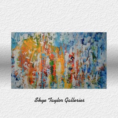 Alternate image for Jubilee – Huge 70 x 46 Original Rolled Unstretched Abstract Palette Knife Canvas Painting by Skye Taylor