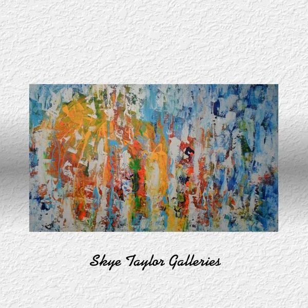 Alternate image for Jubilee – Huge 70 x 46 Original Rolled Unstretched Abstract Palette Knife Canvas Painting by Skye Taylor