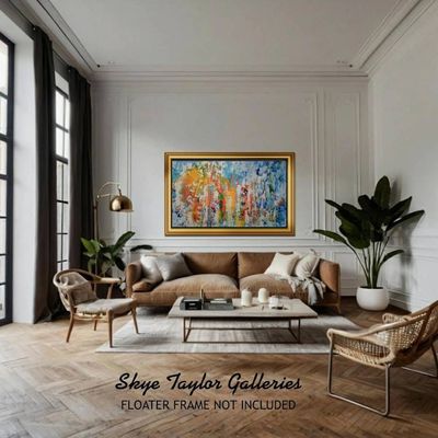 Alternate image for Jubilee – Huge 70 x 46 Original Rolled Unstretched Abstract Palette Knife Canvas Painting by Skye Taylor