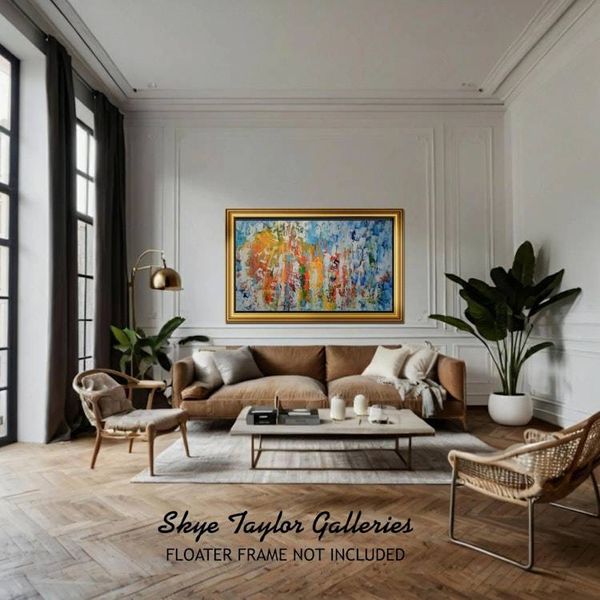 Alternate image for Jubilee – Huge 70 x 46 Original Rolled Unstretched Abstract Palette Knife Canvas Painting by Skye Taylor